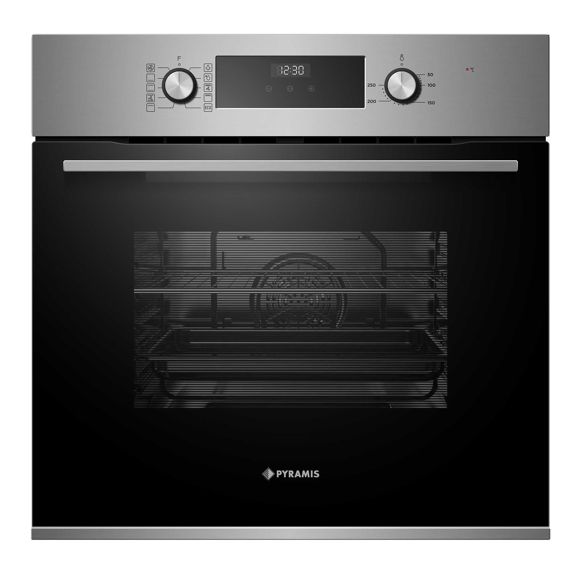 Cuptor electric Pyramis 60IN 2071 MD Black Glass si Inox